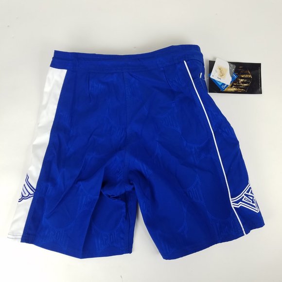 TapOut Boys Sz 14 (30" Waist) MMA Shorts Boxing Fighting Training Blue White - Picture 2 of 6